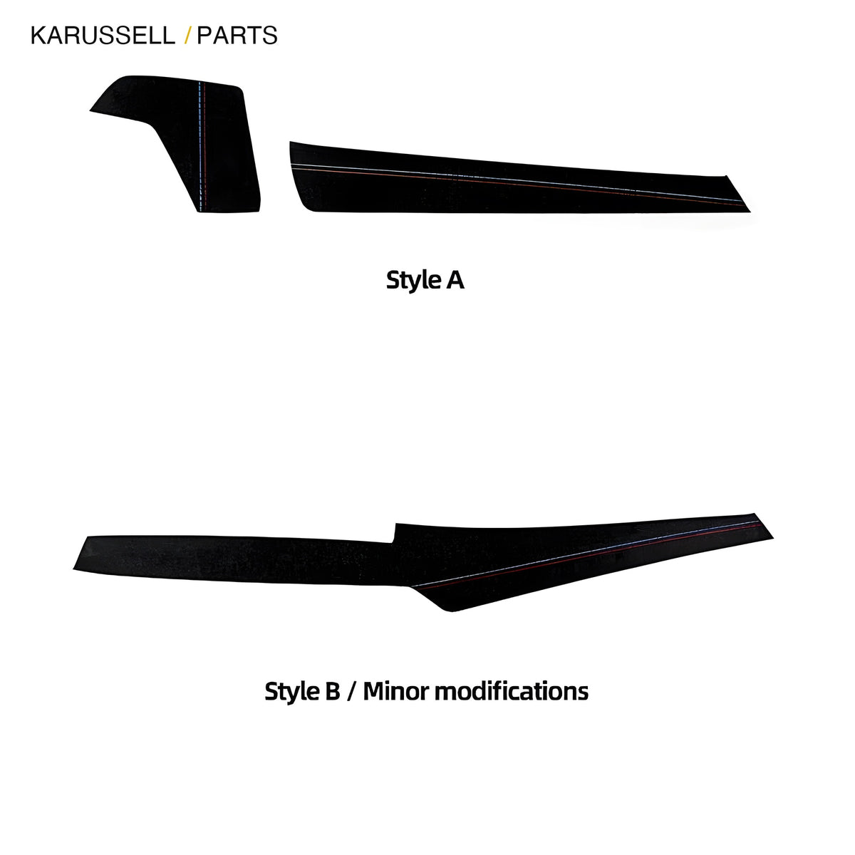 Style A and Style B trim shapes