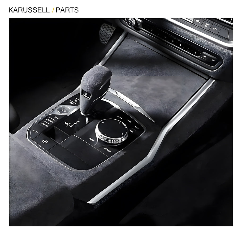 Gear console wrapped in microsuede