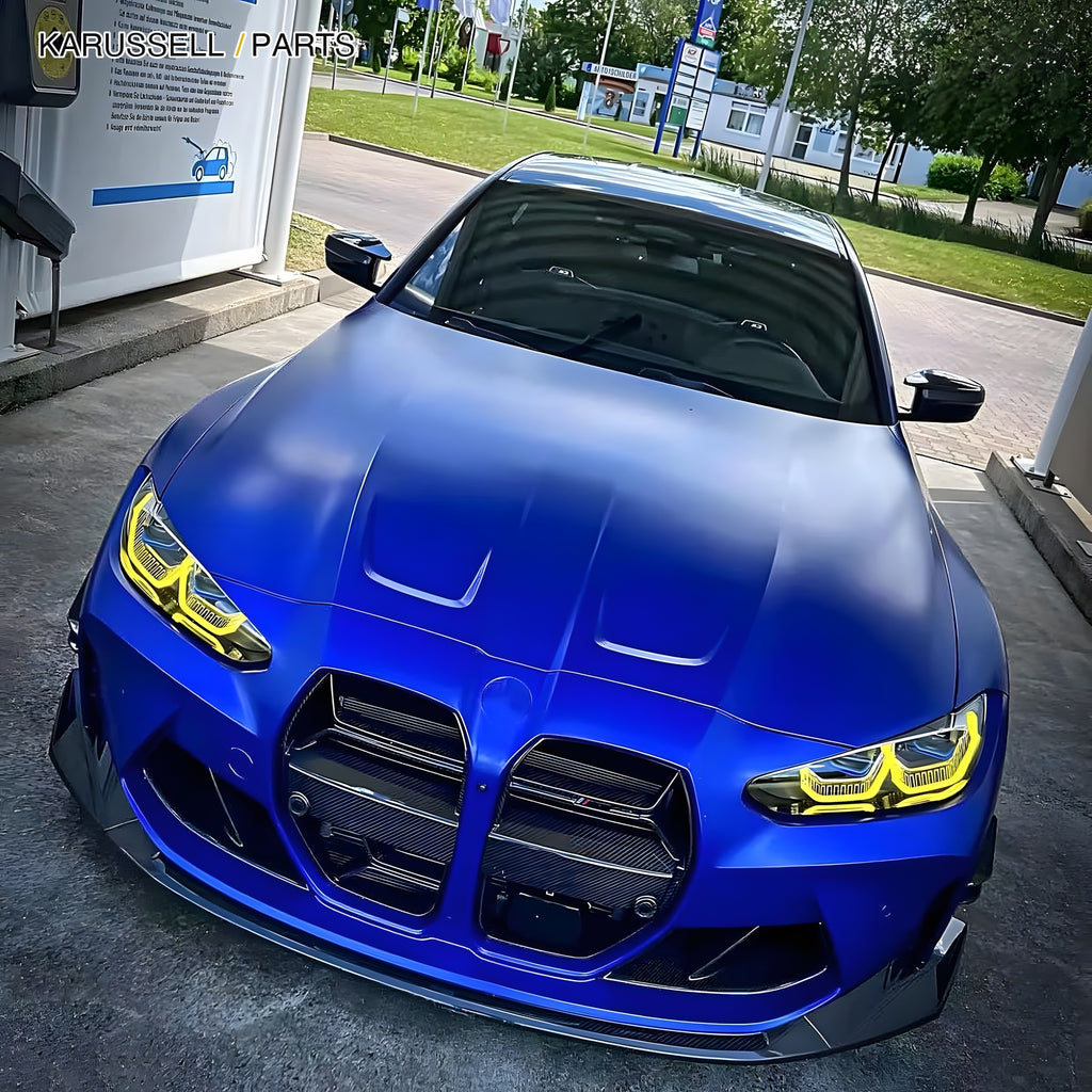 Front view with yellow DRLs on