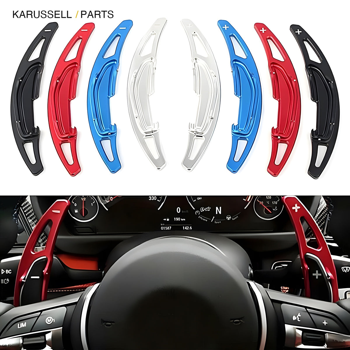 Paddle extension colours, installed on M steering wheel